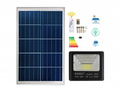 led svetlo solarni panel velky dalkove ovladani FOYU FO88100 100w f07