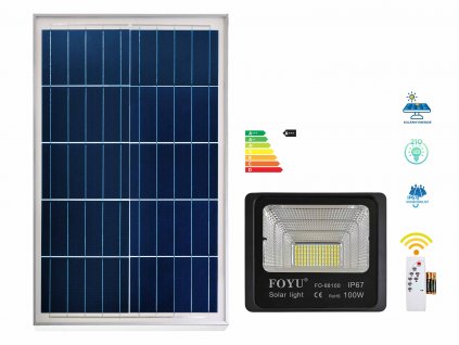 led svetlo solarni panel velky dalkove ovladani FOYU FO88100 100w f1