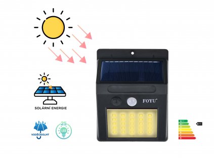 FOYU LED Solar HIGHLIGHT lampa na zed 25led f4 1ks c