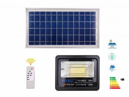 led svetlo solarni panel velky dalkove ovladani FOYU FO8852 25w f2