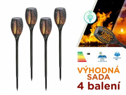 solarni zapichovaci led lampy efekt plamene 4ks f3