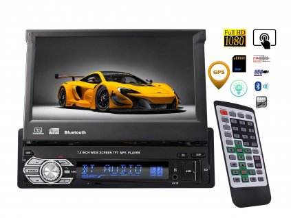 multimedialni auto radio s automatickou obrazovkou bluetooth gps sdcard usb f1b