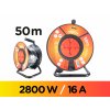 Prodlužovací kabel 50 m na plechovém bubnu gumový - vodič 3x 2,5mm - 4 zásuvky 2800 W
