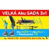 Sada Aku 3v1 - Řetězová pila 6'' + Aku nůžky 32 mm + teleskopická tyč | Počet aku 2 ks