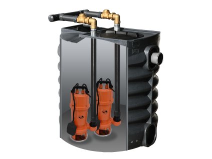 AQUACUP stanice pro odpadní vodu SUMOBOX 750 - 2x SHREDD