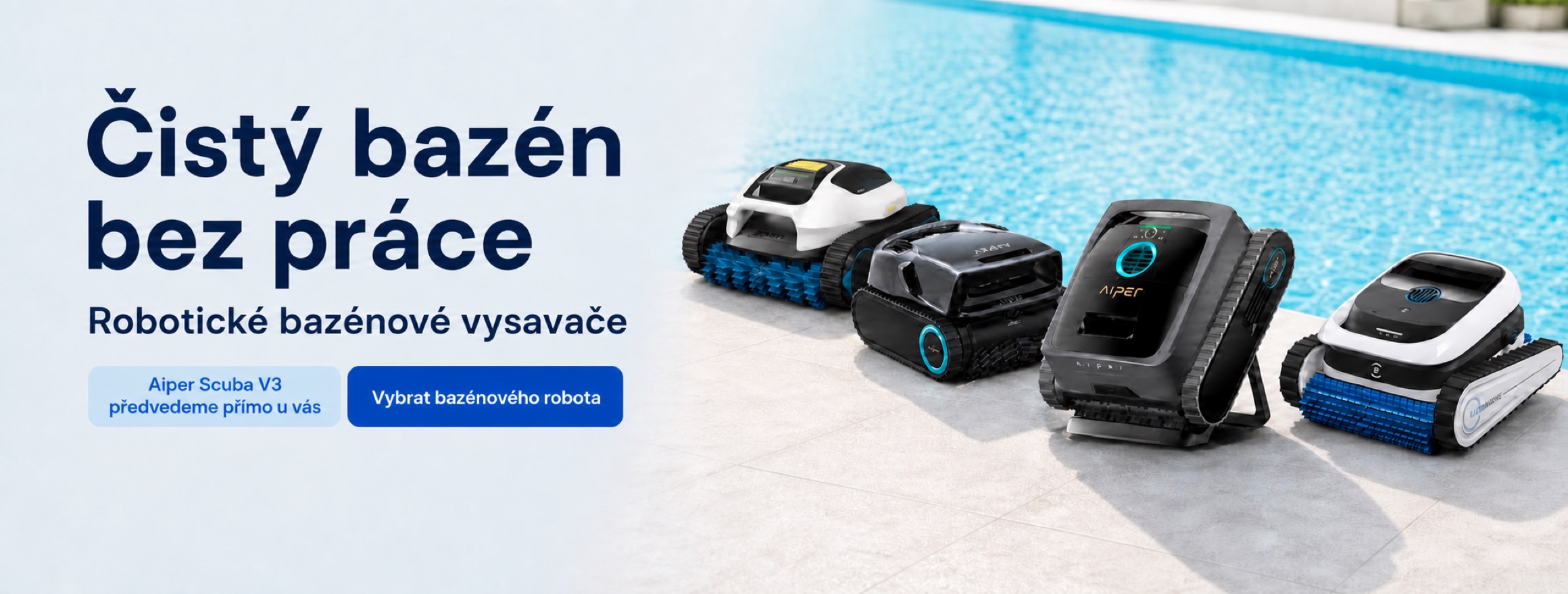 Robotické bazénové vysavače Aiper, Mammotion a Ecovacs