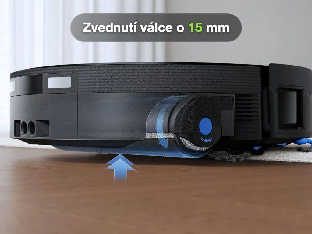 Automatické zvednutí mycího válce nad kobercem
