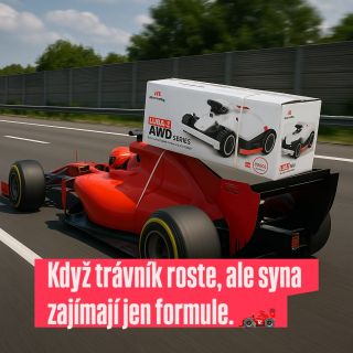 Popisek k příspěvku: 🏎️ Vaši zahradu taky může ovládnout formule – Mammotion Luba je závodník mezi robotickými sekačkami....