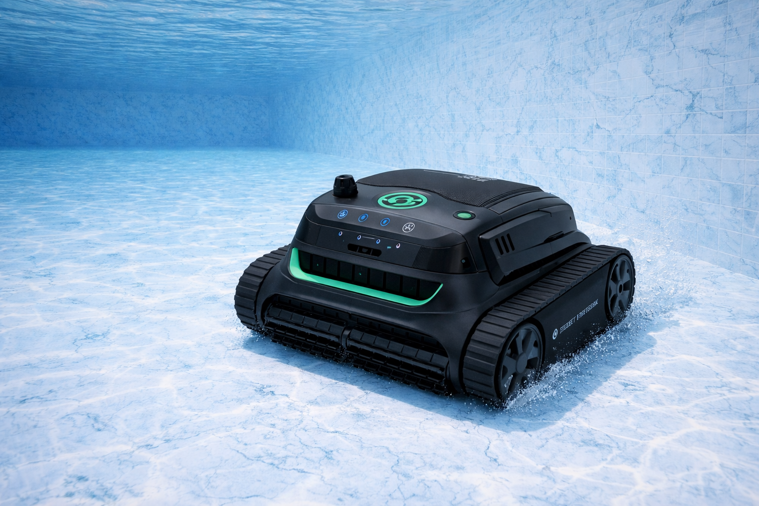 Robotický bazénový vysavač Wybot S2 Pro při čištění dna