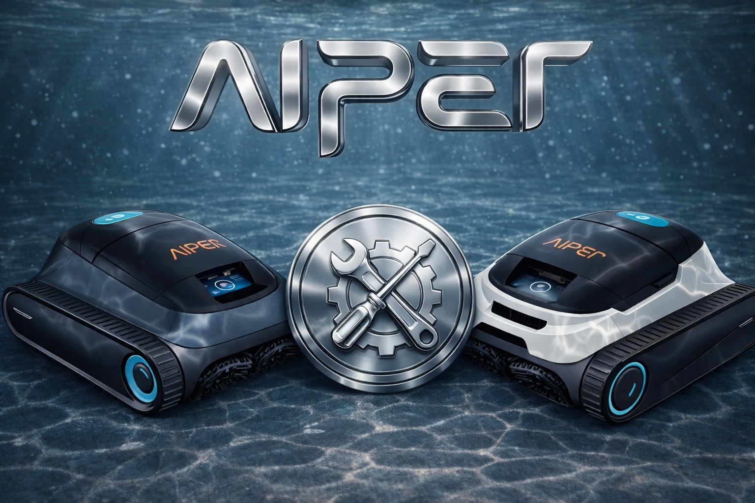 Aiper Scuba S1, Aiper Scuba N1 a značka servisu na dně bazénu