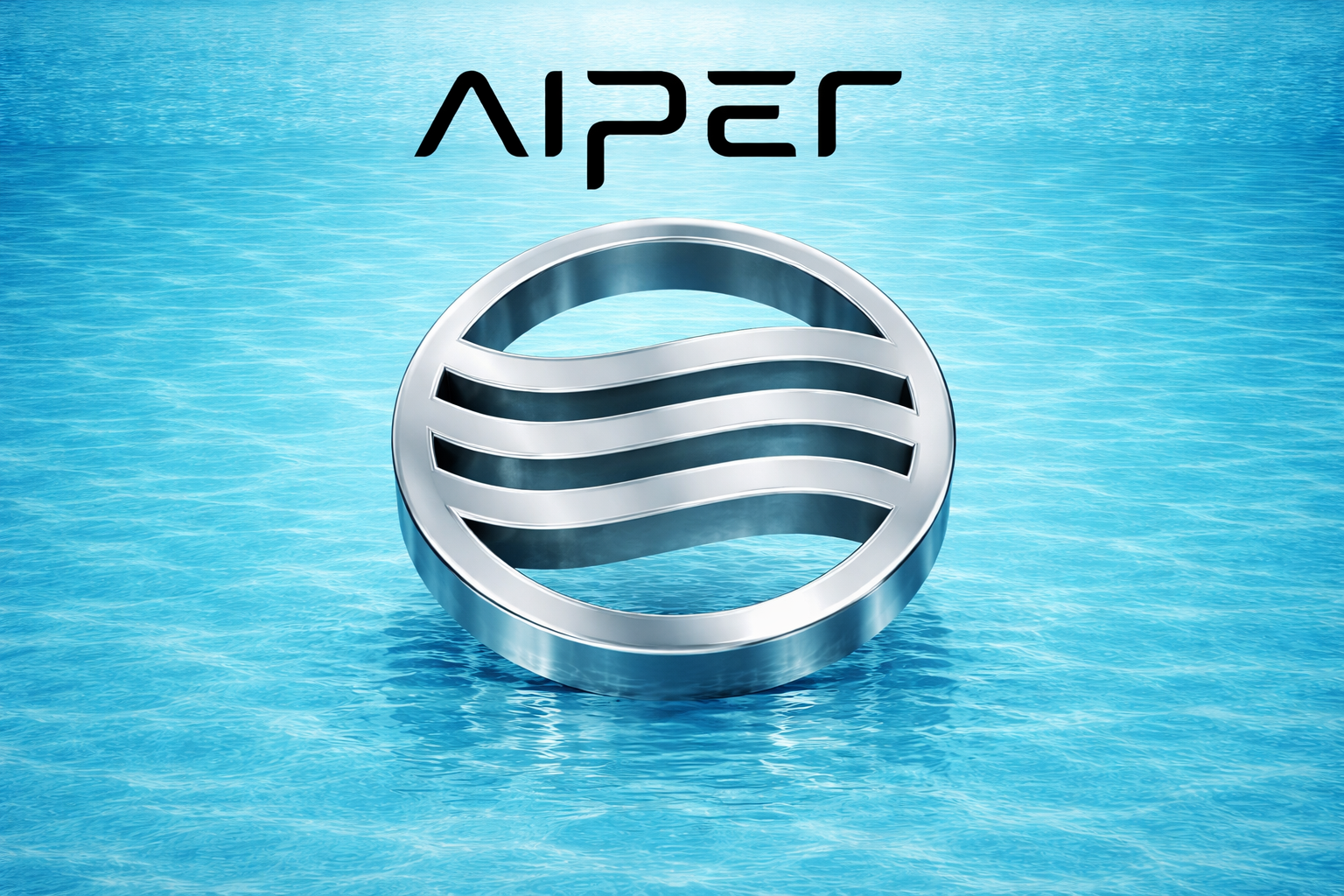 Logo Aiper a logo Robotpool ve vodě