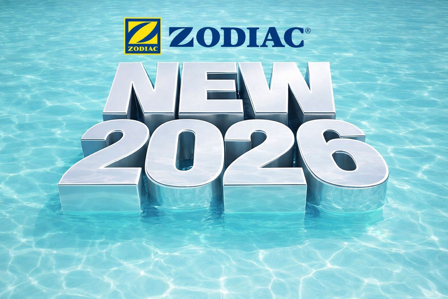 Nápis Zodiac New 2026 ve vodě