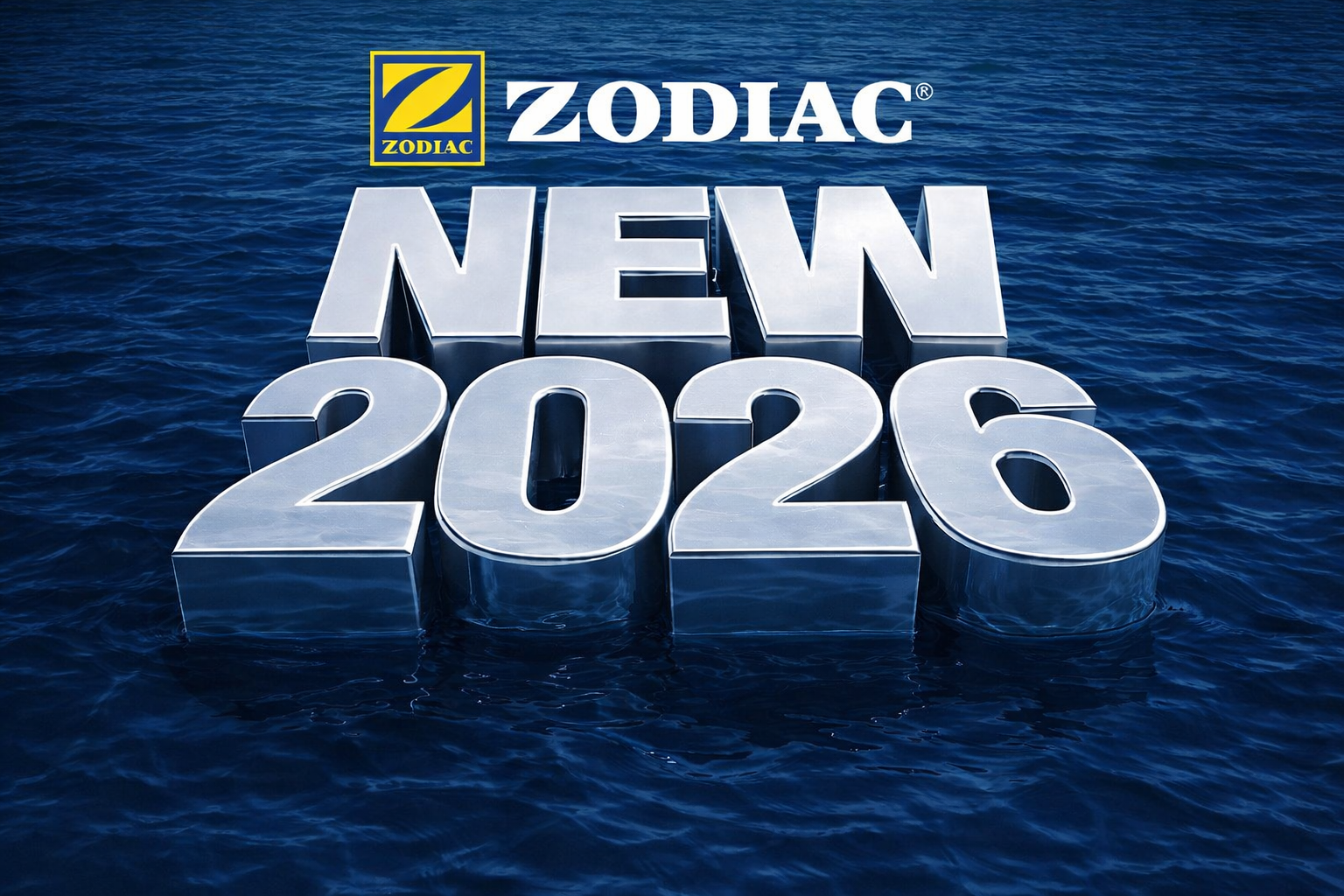 Nápis Zodiac NEW 2026 ve vodě