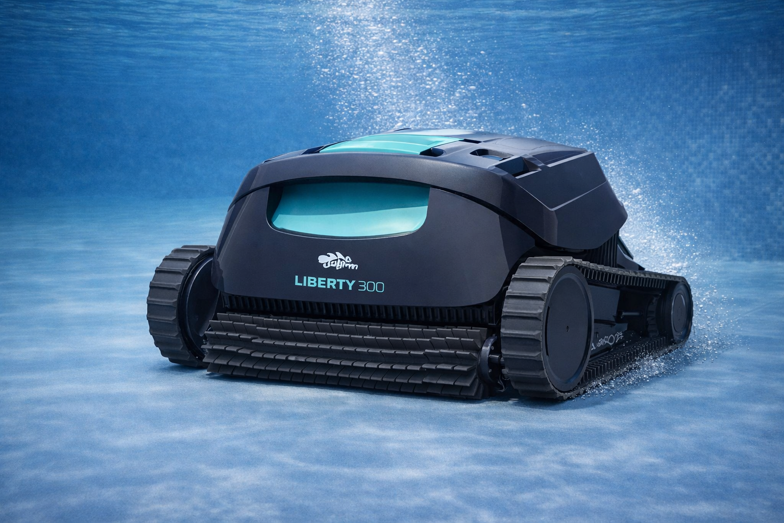 Robotický bazénový vysavač Dolphin Liberty 300 při čištění dna