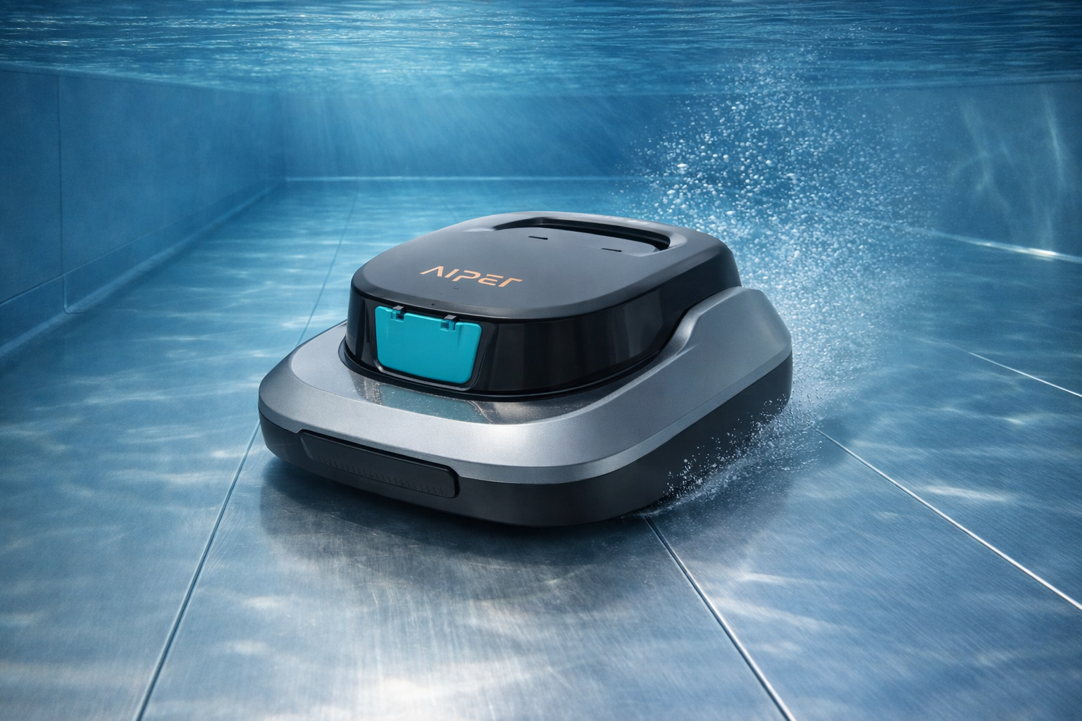 Robotický bazénový vysavač Aiper Scuba SE při čištění dna