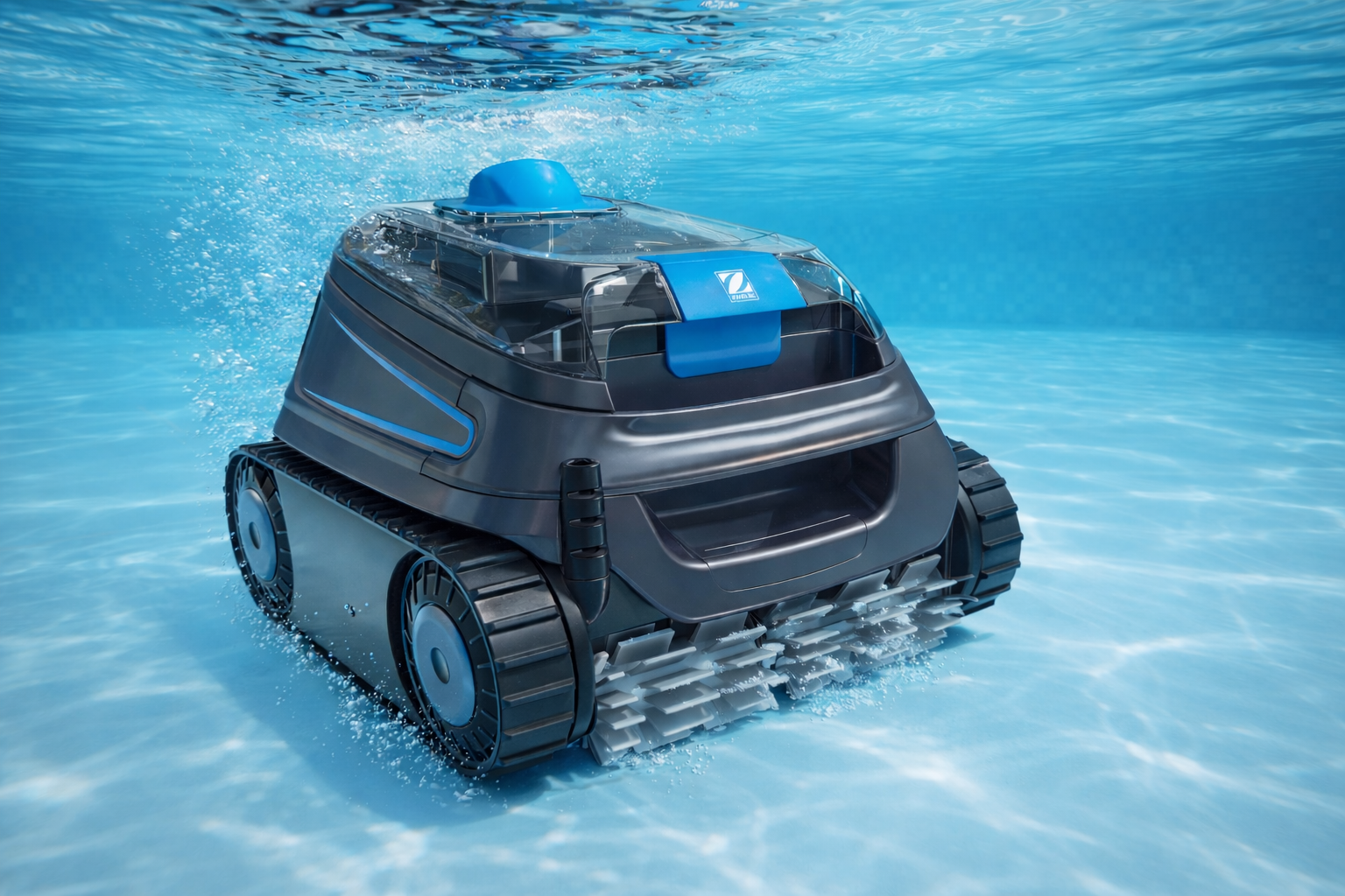 Robotický bazénový vysavač Dolphin E20 při čištění dna