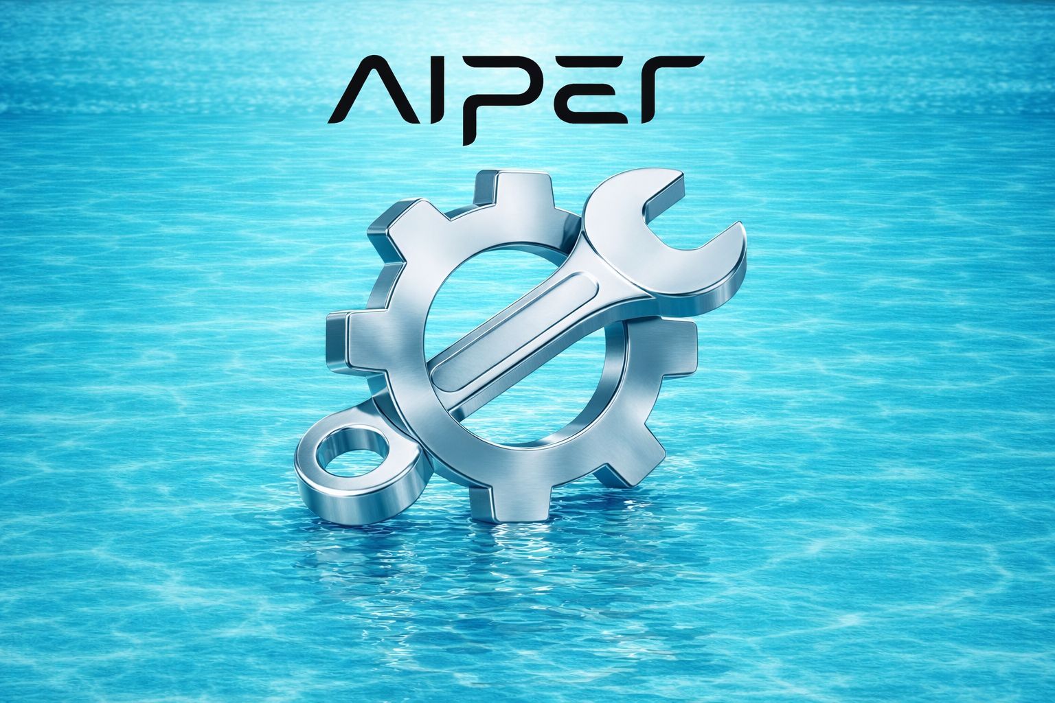 Logo Aiper a symbol servisu ve vodě