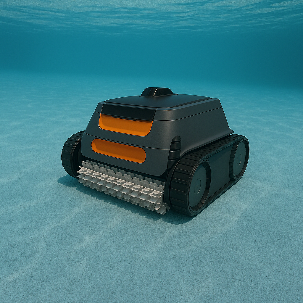 Robotický bazénový vysavač Aiper Scuba N1 při čištění stěny