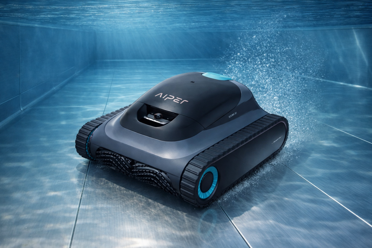 Robotický bazénový vysavač Aiper Scuba S1 při čištění dna