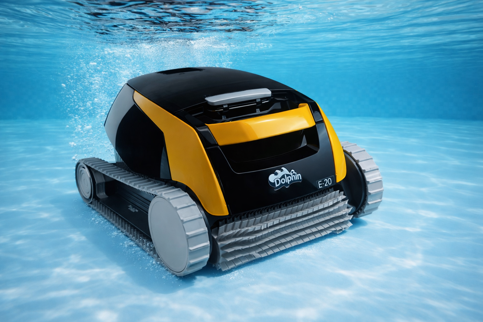 Robotický bazénový vysavač Dolphin E20 při čištění dna