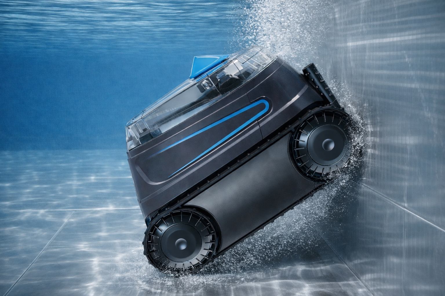 Robotický bazénový vysavač Zodiac CNX 40 iQ při čištění stěny