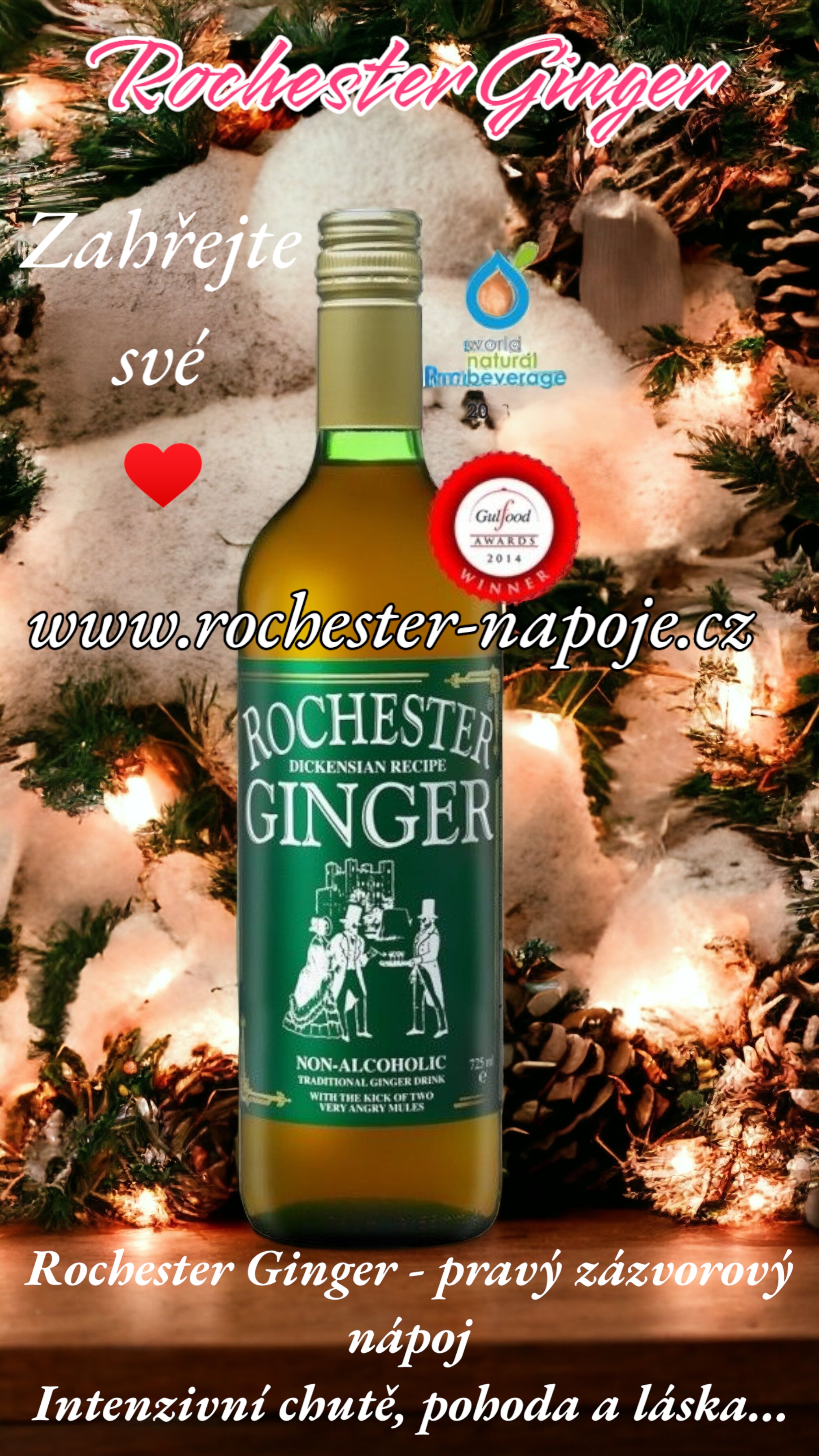 🍂🌧️ Užijte si báječný pocit tepla během chladných, sychravých podzimních dnů s nealkoholickým zázvorovým nápojem Rochester Ginger! 🌟🍵