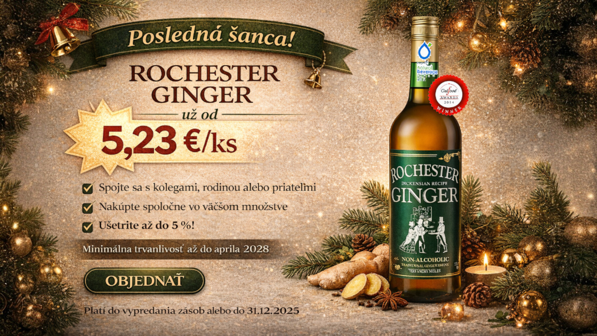 Posledná šanca na Rochester Ginger za staré ceny – navyše akcia už od 5,23 €