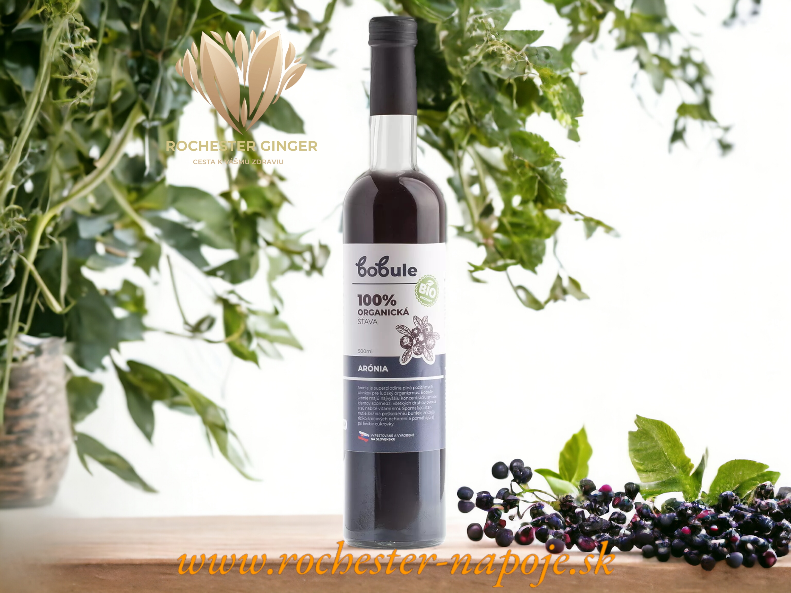 BOBULE 100% bio šťava z arónie, 500 ml