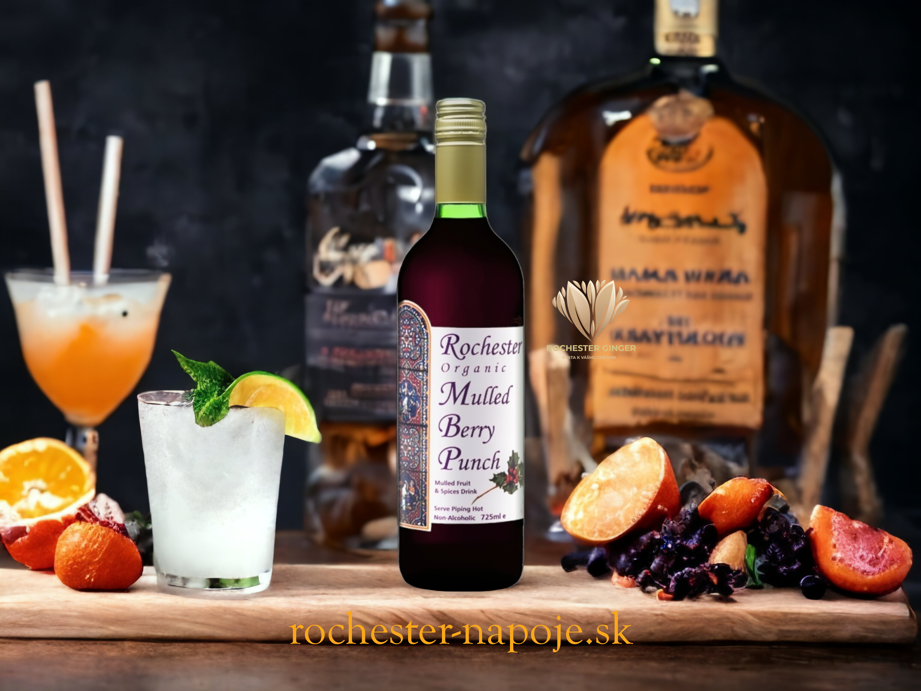 Rochester Organic Mulled Berry Punch - bio nápoj, 725 ml
