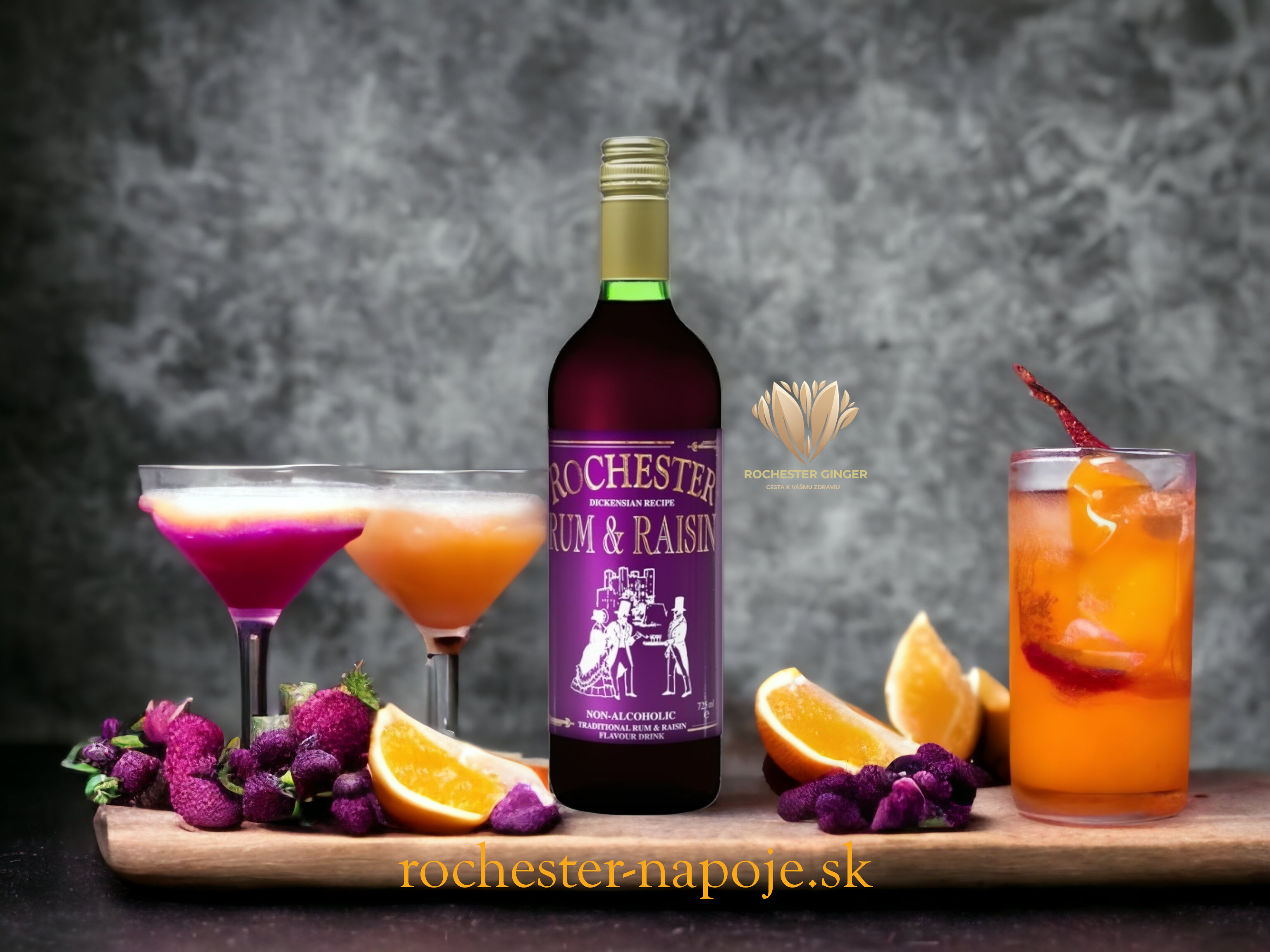 Rochester Rum & Raisin - rumovo hrozienkový nealko nápoj, 725 ml
