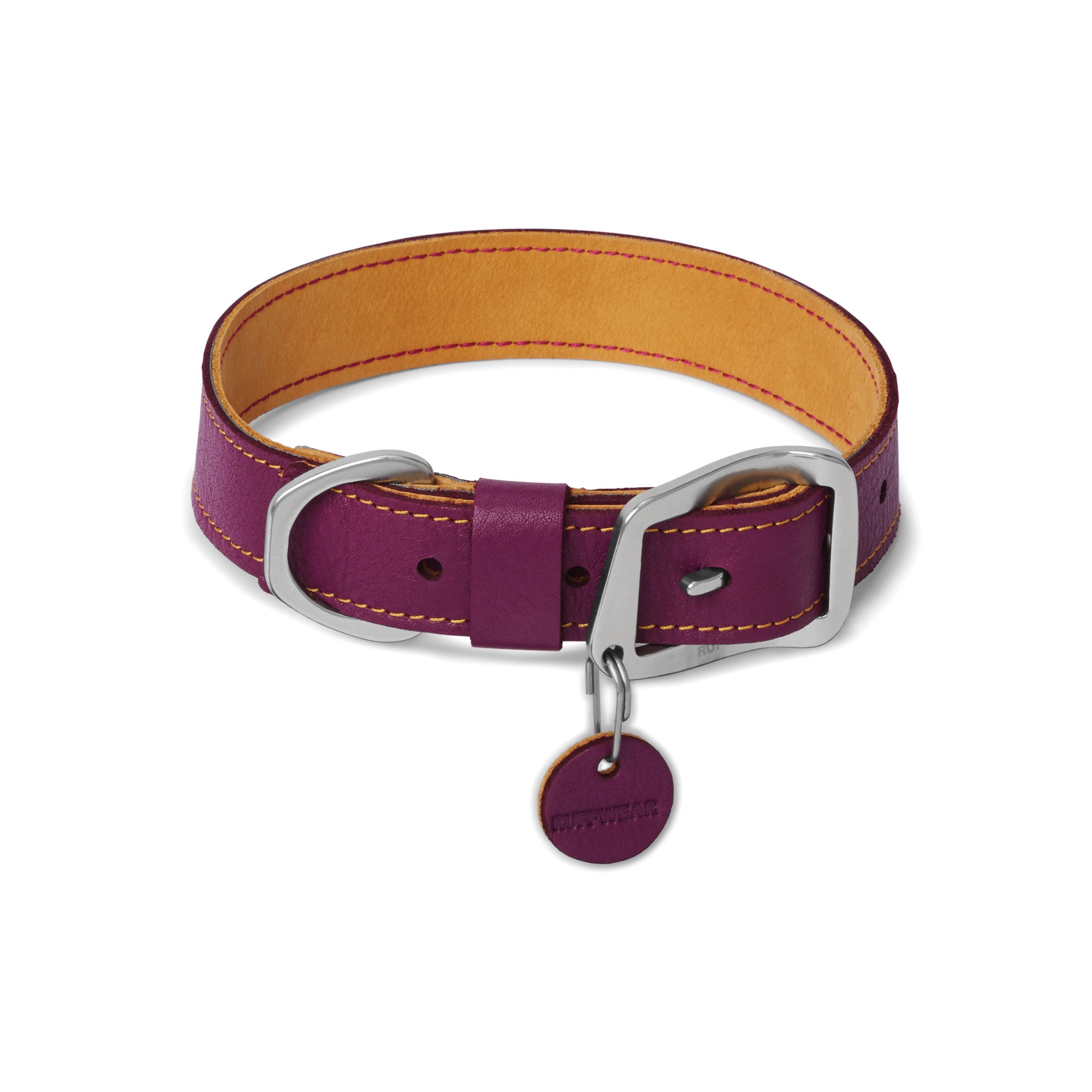 Ruffwear Timberline™ - ručně vyráběný kožený obojek pro psy L, Purple Dusk (fialová)