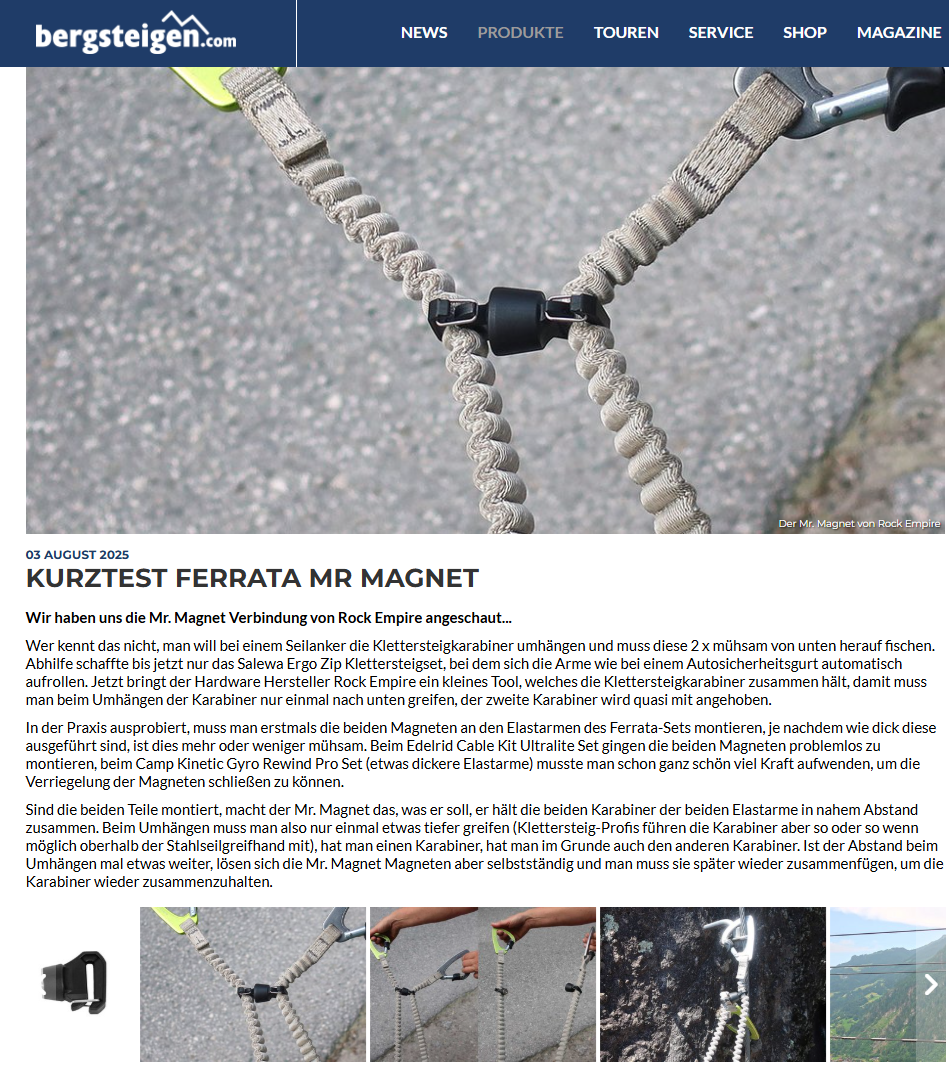 Review of Mr. Magnet by Rock Empire in the editorial test on bergsteigen.com.