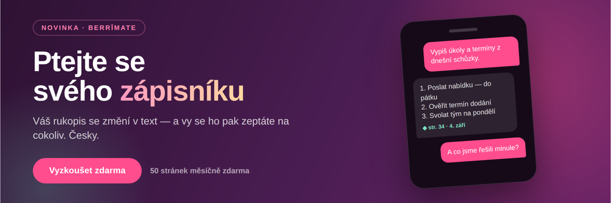 BERRĪmate je tady! Váš zápisník teď umí číst vaše písmo