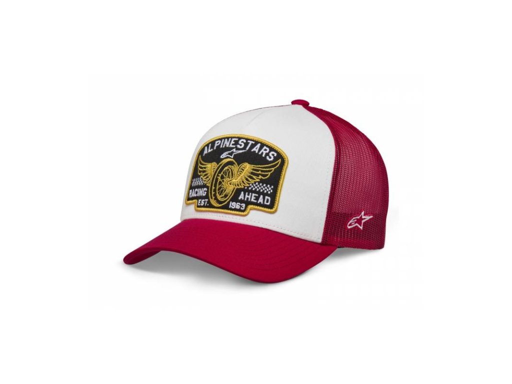 Kšiltovka HERITAGE PATCH TRUCKER, ALPINESTARS (bílá/červená)