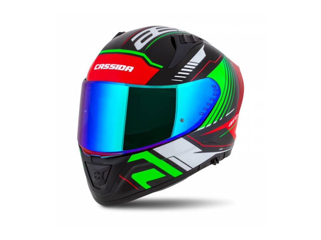 Přilba Aero Drome, CASSIDA (černá met./červená/zelená/bílá) 2026