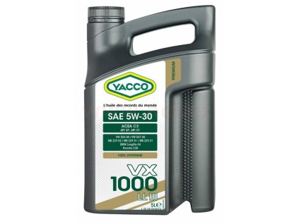 YACCO motorový olej plně syntetický VX 1000 LL III 5W30 5l