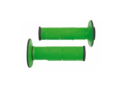 Gripy Racing (dvouvrstvé, měkké), RTECH (zeleno-černé, pár, délka 116 mm)