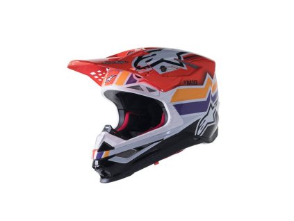 Přilba SUPERTECH S-M10 edice TROY LEE DESIGNS, ALPINESTARS (oranžová/žlutá/fialová/bílá/černá)