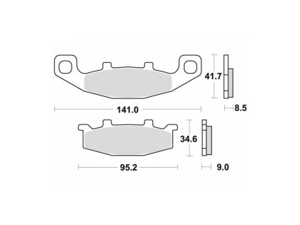Brzdové destičky, BRAKING (semi-metalická směs SM1) 2 ks v balení
