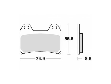 Brzdové destičky, BRAKING (semi metalická směs CM66) 2 ks v balení