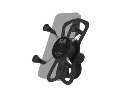 Kompletní sestava držáku pro malé telefony X-Grip se "Tough-Strap" stahovacím upínaním na řidítka, RAM Mounts