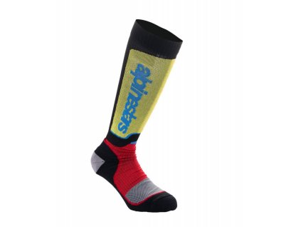 Ponožky MX PLUS, ALPINESTARS, dětské (černá/červená fluo/žlutá fluo/modrá) 2025