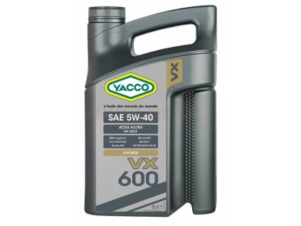 YACCO motorový olej plně syntetický VX 600 5W40 5l