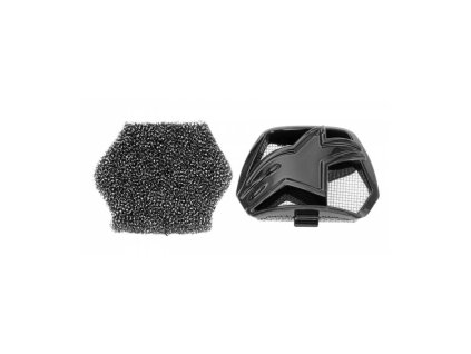 Kryt bradové ventilace pro přilby SUPERTECH S-M10 a S-M8, ALPINESTARS (černá, vč. uhlíkového filtru, verze ECE 22.05)
