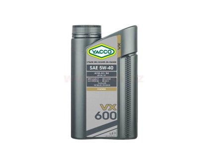 Motorový olej YACCO VX 600 5W40, 1 L