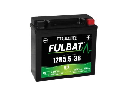 Baterie 12V, 12N5.5-3B GEL, 12V, 5.5Ah, 70A, bezúdržbová GEL technologie 135x60x130 FULBAT (aktivovaná ve výrobě)