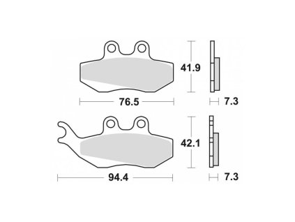 Brzdové destičky, BRAKING (semi-metalická směs SM1) 2 ks v balení