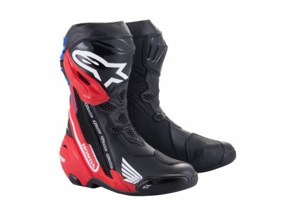 Boty SUPERTECH R HONDA kolekce, ALPINESTARS (černá/červená fluo/modrá/bílá) 2025