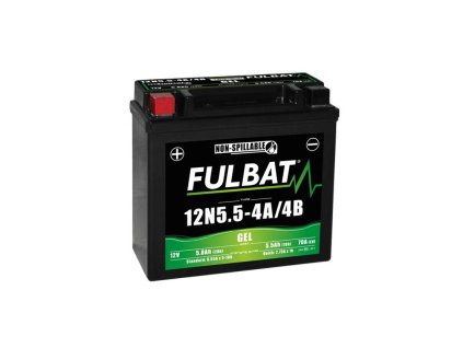 Baterie 12V, 12N5.5-4A/4B GEL, 12V, 5.5Ah, 70A, bezúdržbová GEL technologie 135x60x130 FULBAT (aktivovaná ve výrobě)