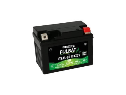 Baterie 12V, YTX4L-BS, YTZ5S, 5Ah, 70A, bezúdržbová GEL technologie 113x70x85, FULBAT (aktivovaná ve výrobě)